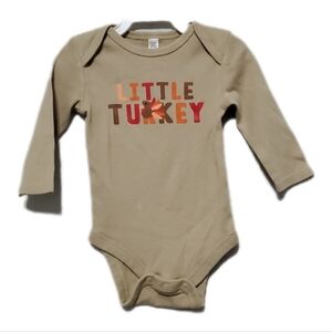 Okie Dokie Baby Long Sleeve "Little Turkey" Bodysuit Size 6 Months